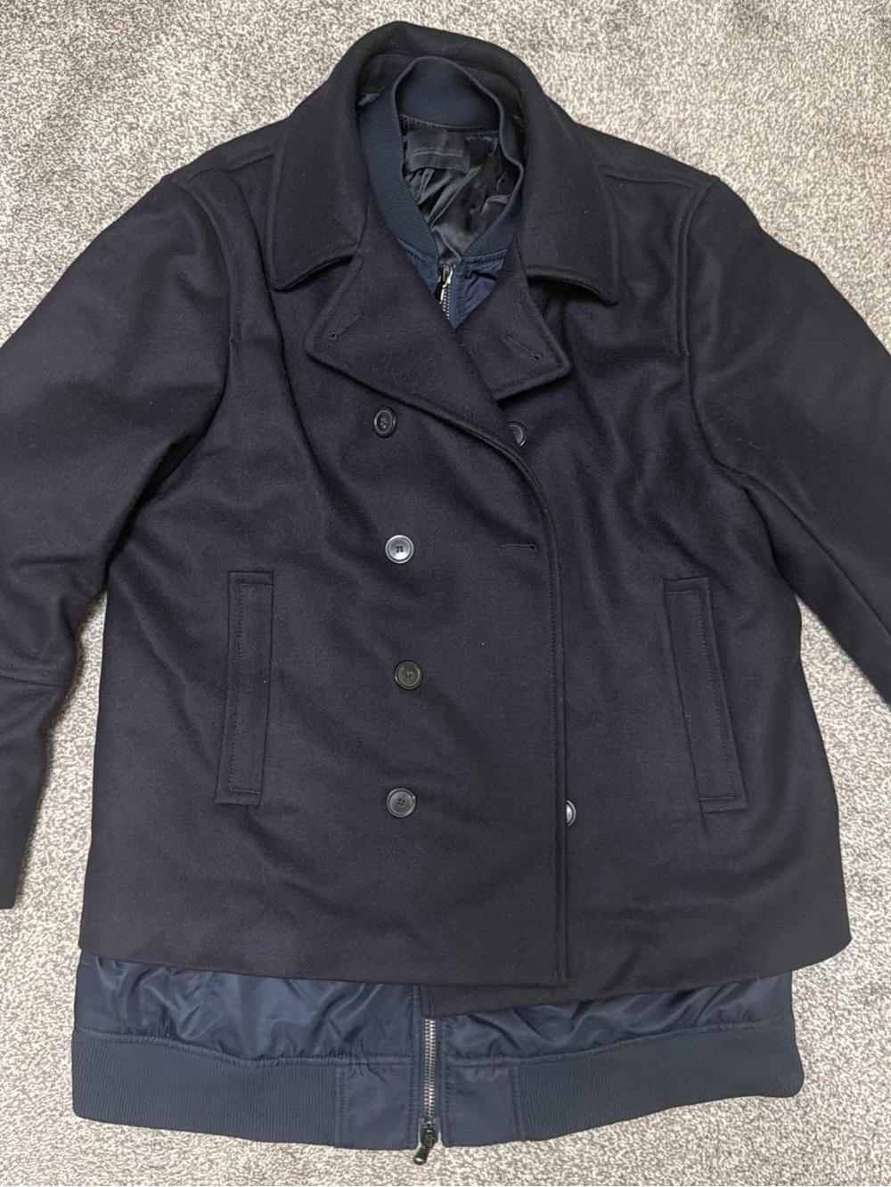 Diesel Black Gold Navy Double-Breasted Pea Coat